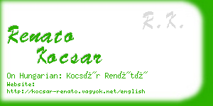 renato kocsar business card